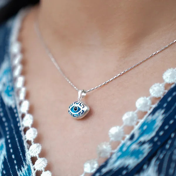 Silver Evil Eye Pendant without Chain