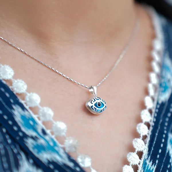 Silver Evil Eye Pendant without Chain