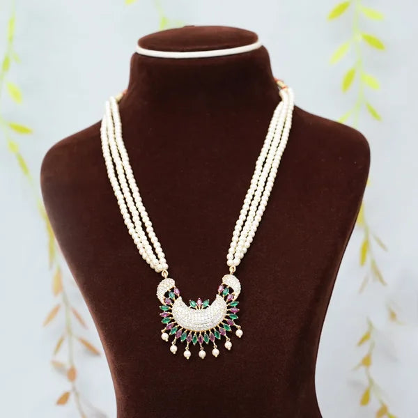 Trendy Moti Tanmani Pearl Necklace Set with Earrings