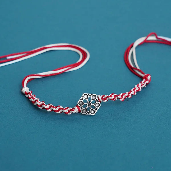 Oxidized 925 Sterling Silver Rakhi with Elegant Design