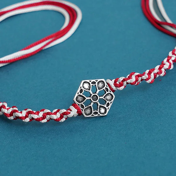 Oxidized 925 Sterling Silver Rakhi with Elegant Design