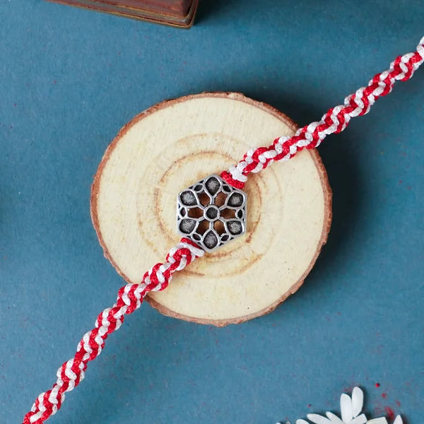 Oxidized 925 Sterling Silver Rakhi with Elegant Design