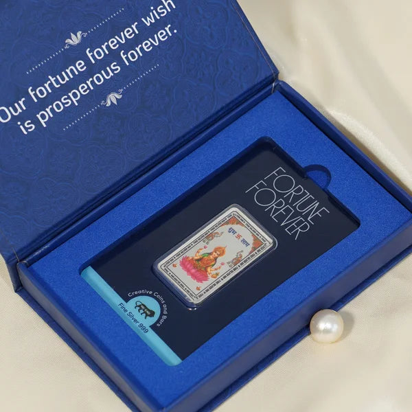 Fortune Forever Lakshmi Silver Bar Gift Box