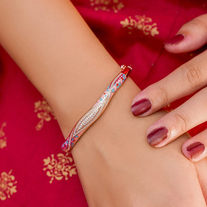 Whimsical Silver PavÃ© Bangle