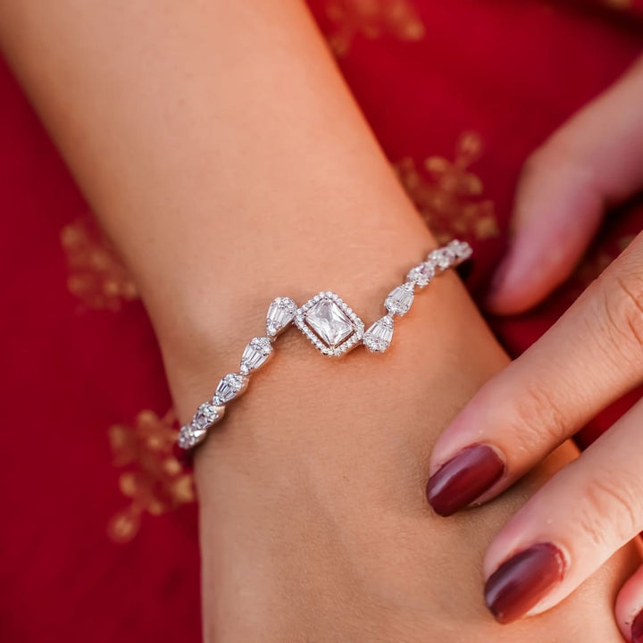 Radiant Silver Emerald-Cut Bracelet