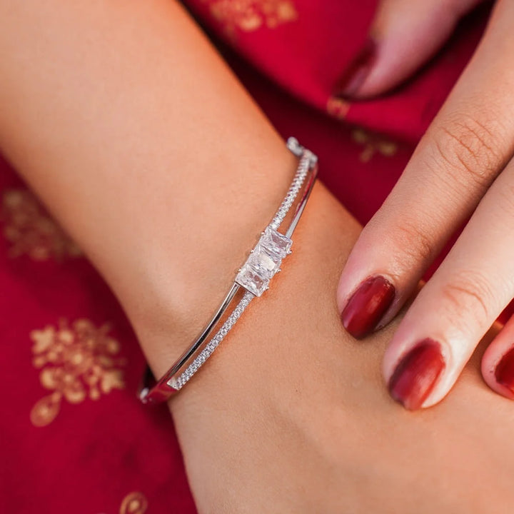 Silver 92.5 Modern Trinity Bracelet