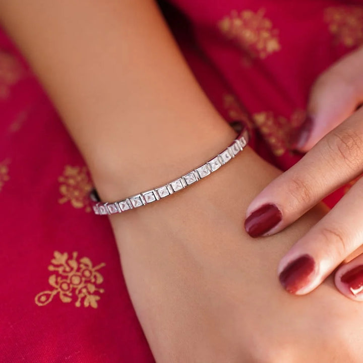 Eternity Silver 92.5 Square Bracelet