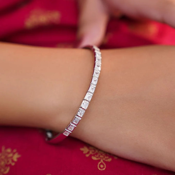 Eternity Silver 92.5 Square Bracelet