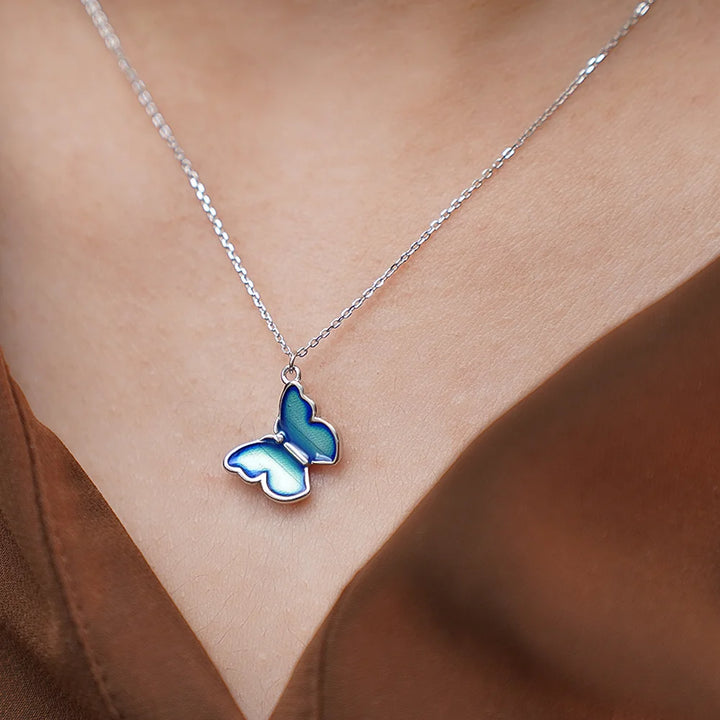 Butterfly Pendant Necklace with Silver 92.5