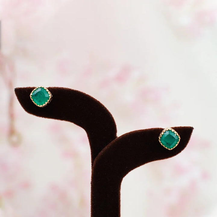 Emerald Green Stud Earrings