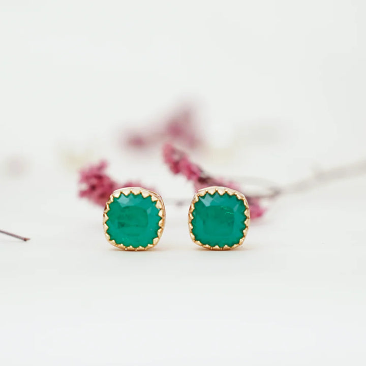 Emerald Green Stud Earrings