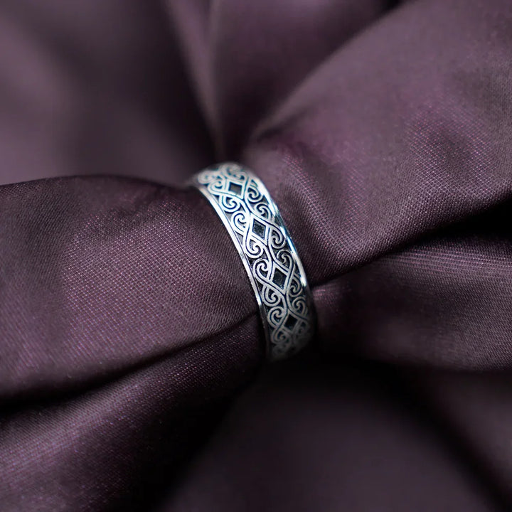 Silver Engraved Band Ring