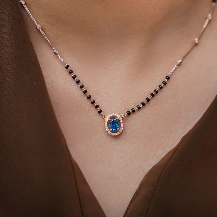 Ocean Sparkle Blue Sapphire Mangalsutra