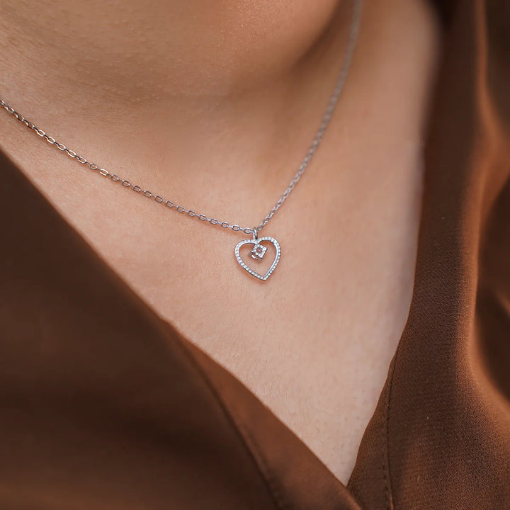 Dainty Heart Sparkle Pendant