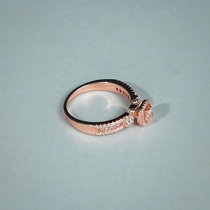 Rose Gold-Toned Halo Ring