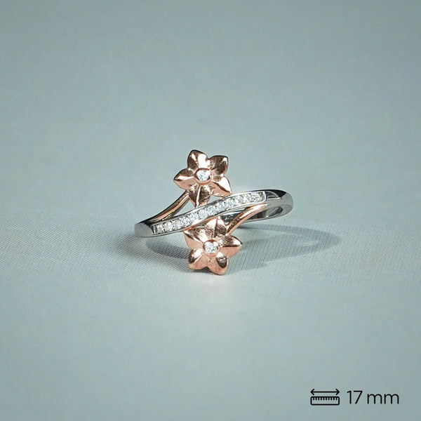 Two-Tone Floral Wrap Ring