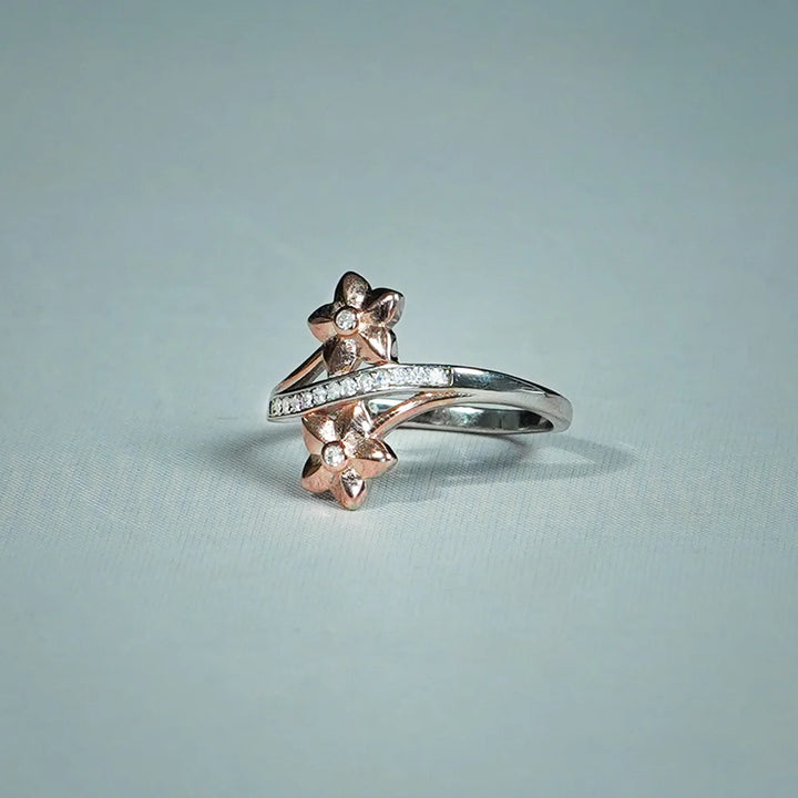 Two-Tone Floral Wrap Ring