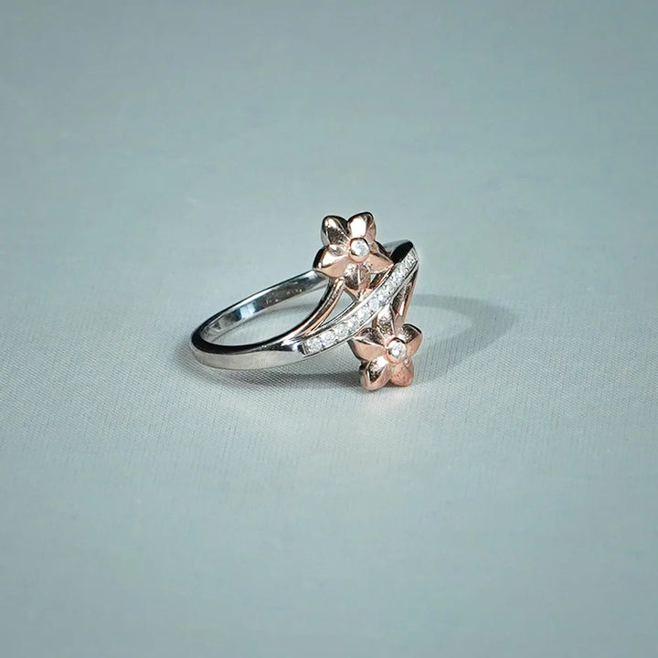 Two-Tone Floral Wrap Ring