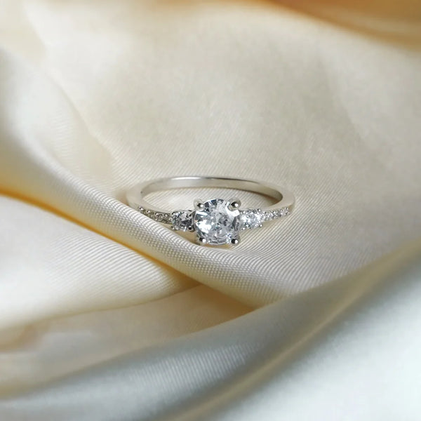 Sterling Silver Three-Stone Ring