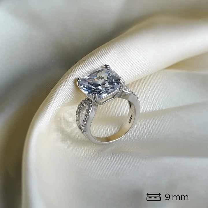 Sterling Silver Cushion-Cut Statement Ring