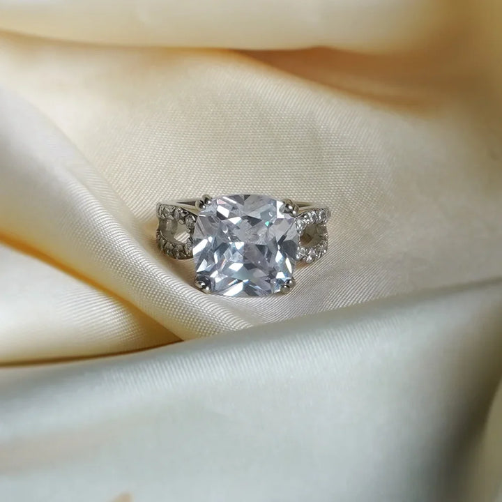 Sterling Silver Cushion-Cut Statement Ring