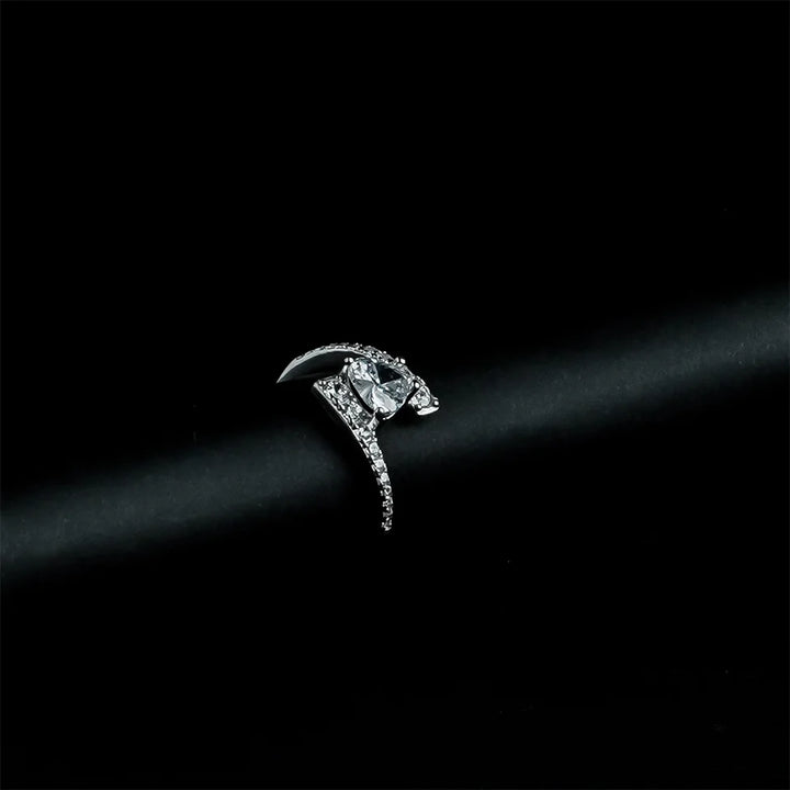 Twisted Heart Solitaire Ring