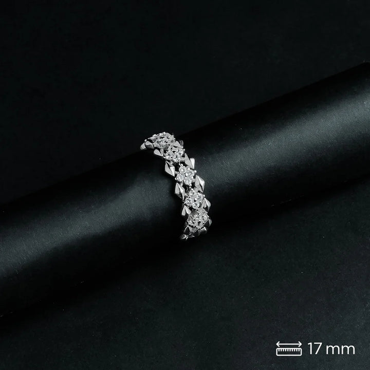 Floral Eternity Cluster Band