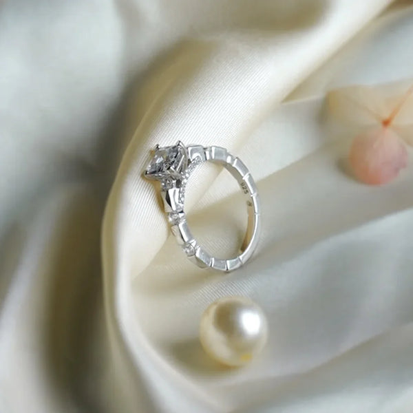 Sterling Silver Square-Cut Ring