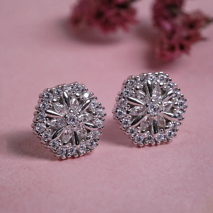 Sparkly Flower Studs
