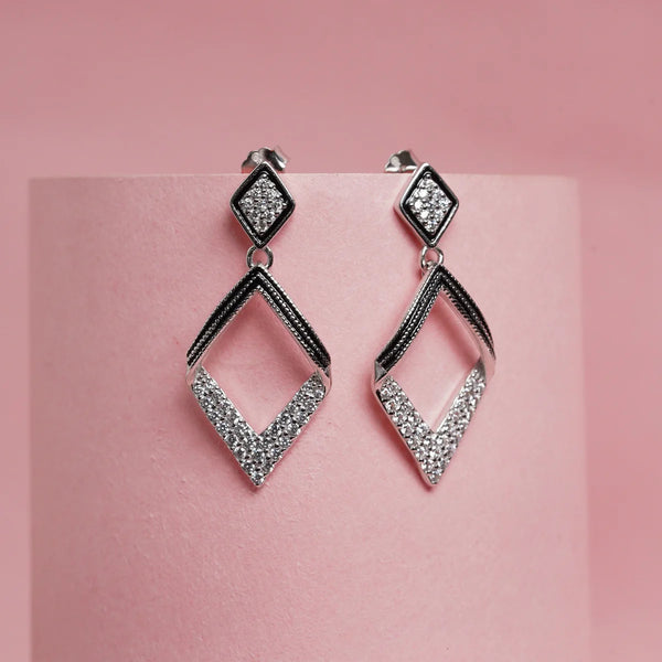 Modern Diamond Drop Earrings