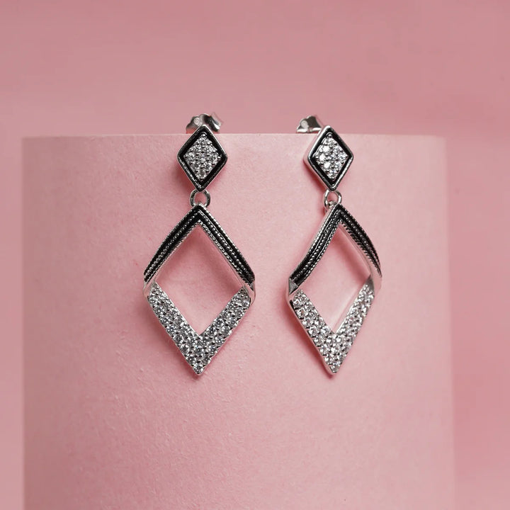 Modern Diamond Drop Earrings