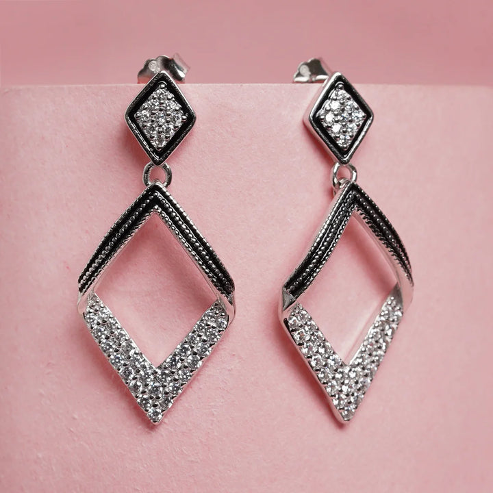 Modern Diamond Drop Earrings