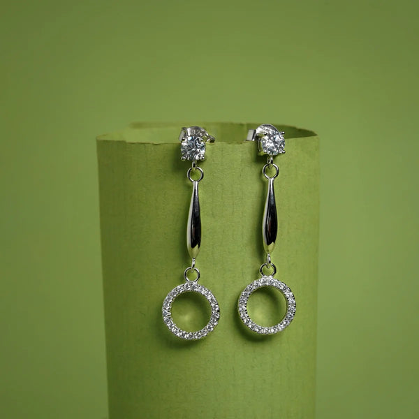Sparkling Halo Drop Earrings