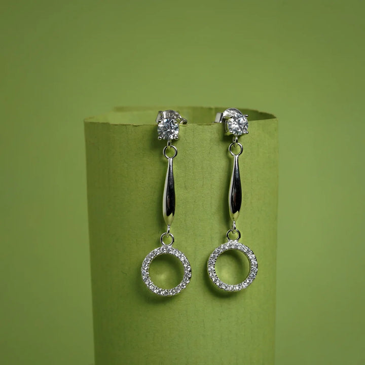 Sparkling Halo Drop Earrings