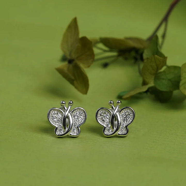 Sparkling Butterfly Studs