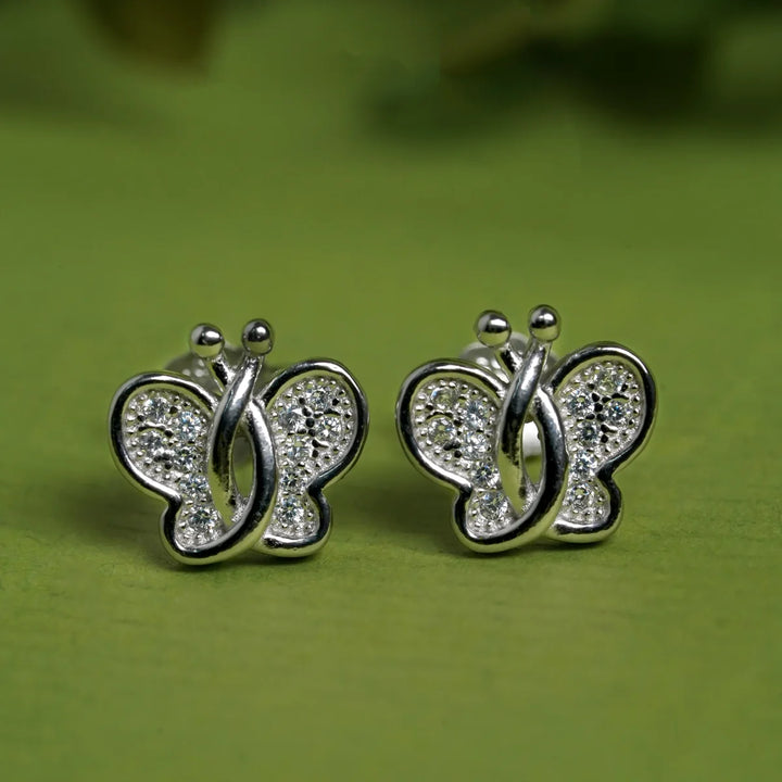 Sparkling Butterfly Studs
