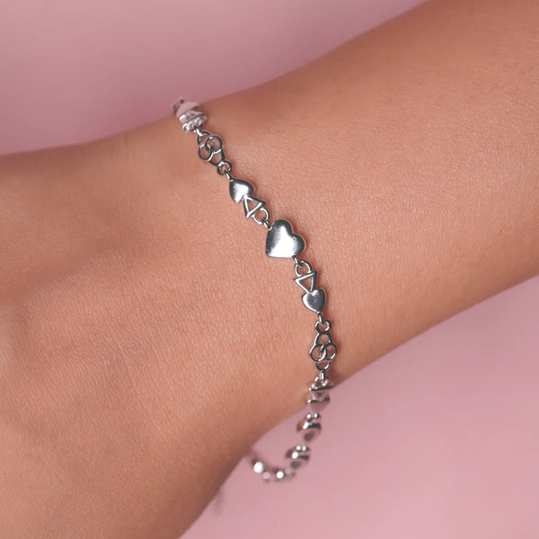 Silver Love Geometry Bracelet