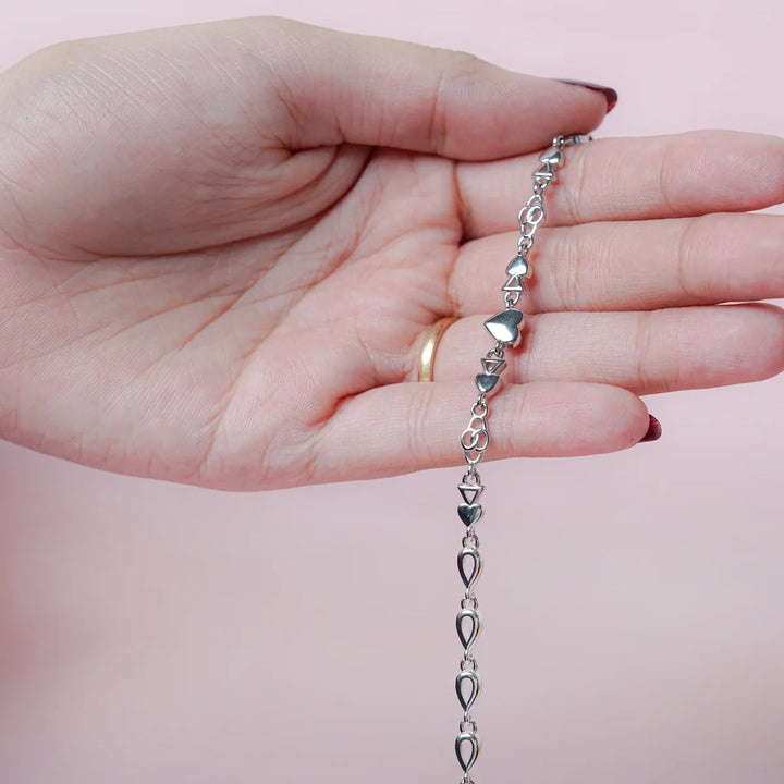 Silver Love Geometry Bracelet