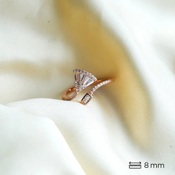 Rose Fan Bypass Ring