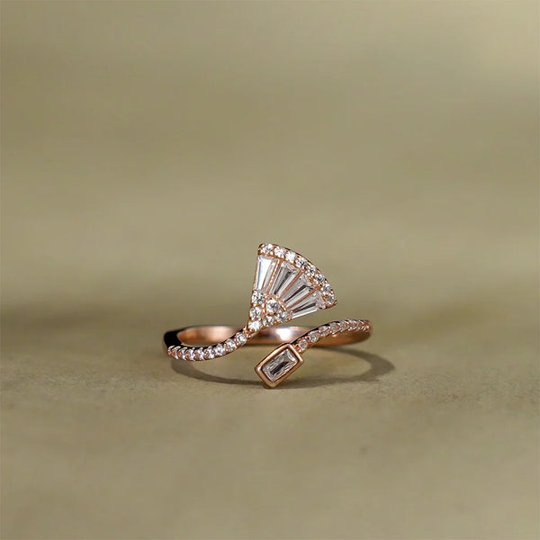 Rose Fan Bypass Ring