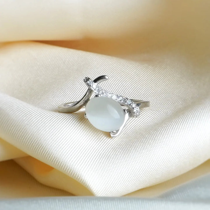 Smooth Moonstone Ring