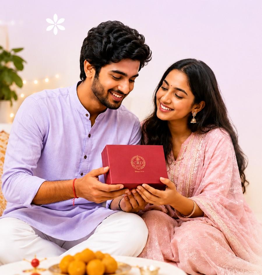 Brother and sister celebrating Raksha Bandhan