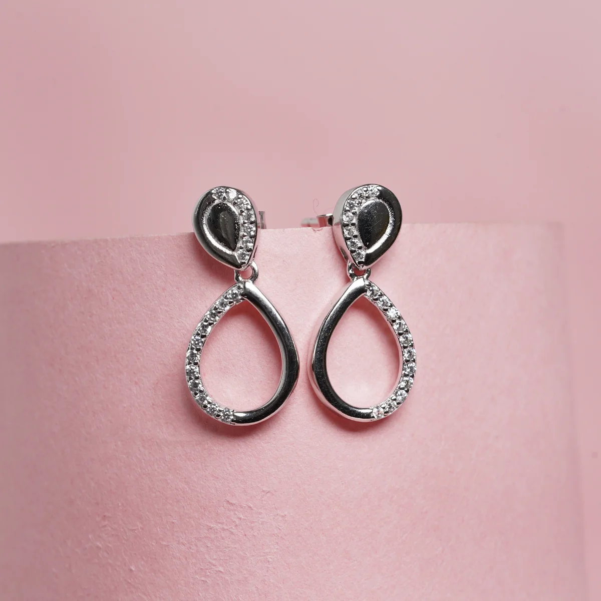 Sparkling Silver Teardrop Earrings for Women